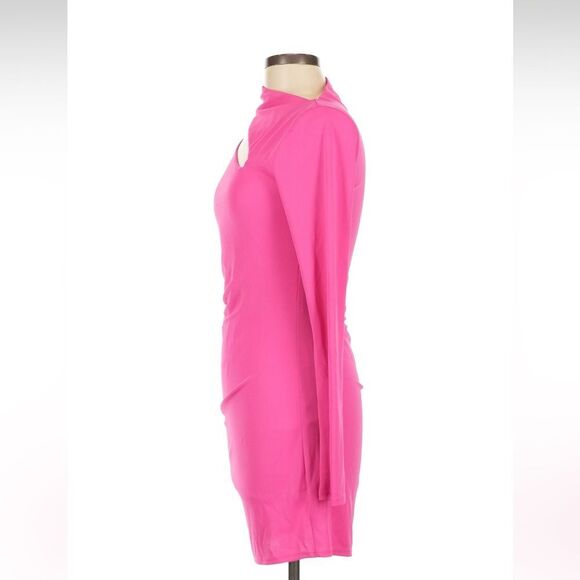 Camila Coelho Imani Mini Long Sleeve Cutout Dress in Fuschia | Size M - Picture 9 of 10